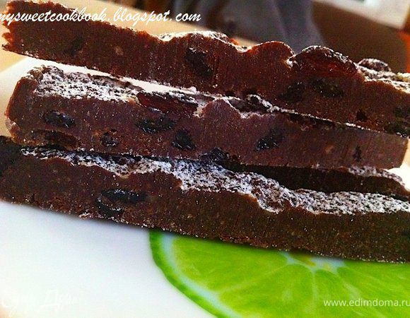 Аккуратность рецепта: средняя (испачкан блендер, миска для подогрева, миска для печенья, изюма, парочка ложек и форма)
Ароматность: выше всяких похвал;)
Мои предложения: чуть меньше масла, немного жирноват, как для меня. Изюм из темного винограда: очень гармонично вписался. Белый было бы не видно на разрезе.