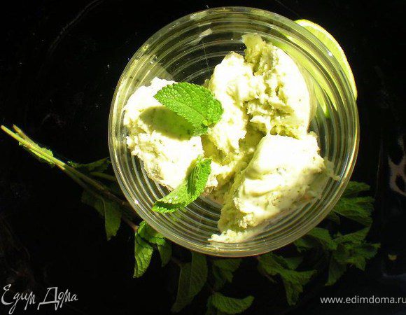 Выложить в контейнер и убрать в морозилку до замерзания.Примерно на 4-5 часов.Обязательно периодически доставать из морозилки и перемешивать.