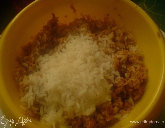 добавить рис,перемешать,остудить