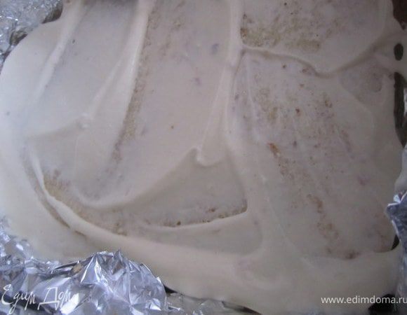 Тонкий слой крема.