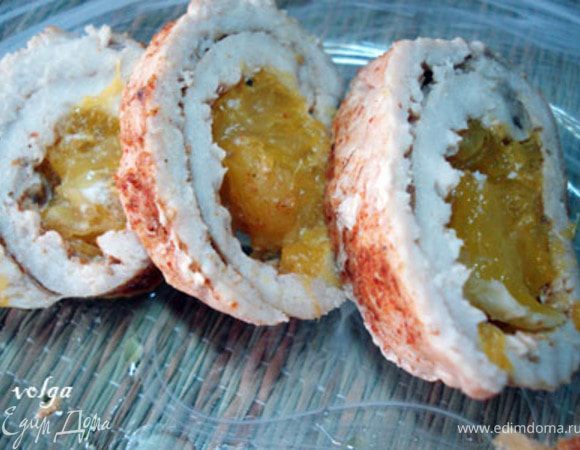 Рулетики порезать на порционные кусочки На порцию достаточно 2-3 шт.