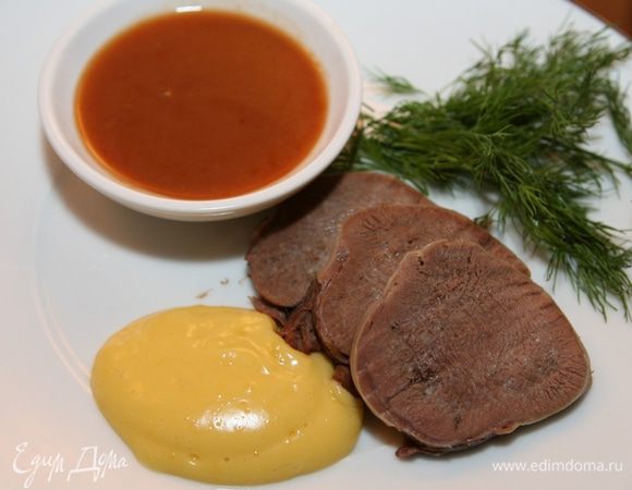 Подавать язык с апельсиновым соусом и майонезом.