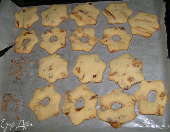 Духовку разогреть на 200 гр. поставить печенье . Через 5 минут убавить до 180 гр. и выпекать примерно 4 минуты до готовности(края должны подрумяниться, само печенье должно быть чуть мягким), достать и горячими снять с противня, остудить...
если удержитесь от желания попробовать эту уже вкуснятину(в отлисие от меня)то продолжайте....