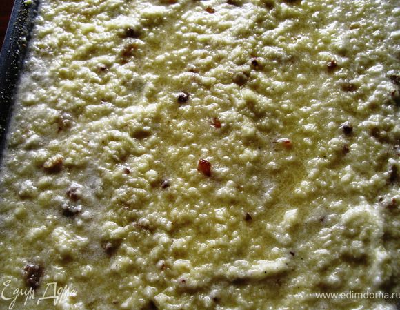 Форму смажьте маслом, затем присыпьте молотыми сухарями. Выложите массу в форму и разровняйте. Выпекайте 50–60 минут при 180°C до появления золотистой корочки.