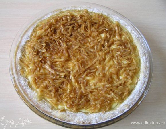 Края готового пирога присыпать сахарной пудрой. Приятного чаепития!