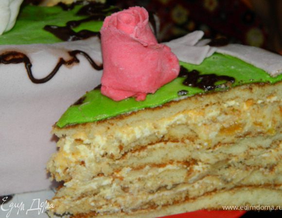 Вот и готов торт, через 5-7 часов его можно кушать.