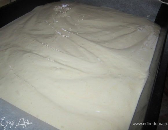 Бисквит выпекать в большом, глубоком притивне, застеленном пергаментной бумагой.