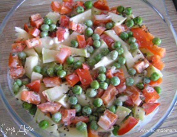 Повторить овощные слои.