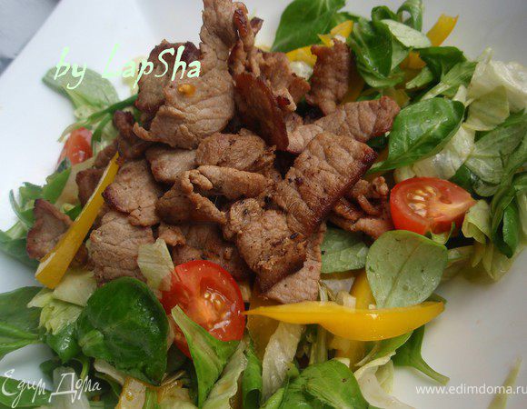 Теплую говядину можно выложить сверху или перемешать аккуратно. Я предпочитаю все же перемешивать. Приятного аппетита!