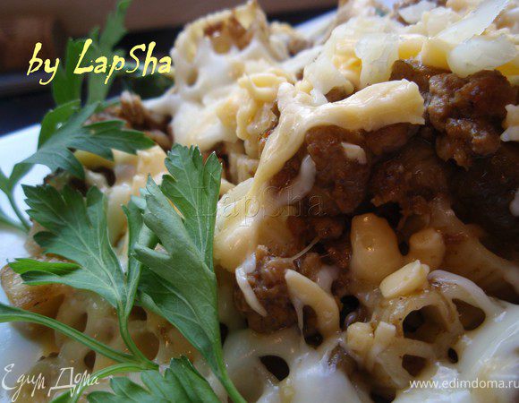 Сверху посыпать любимым сыром и можно подавать к столу. Приятного аппетита!