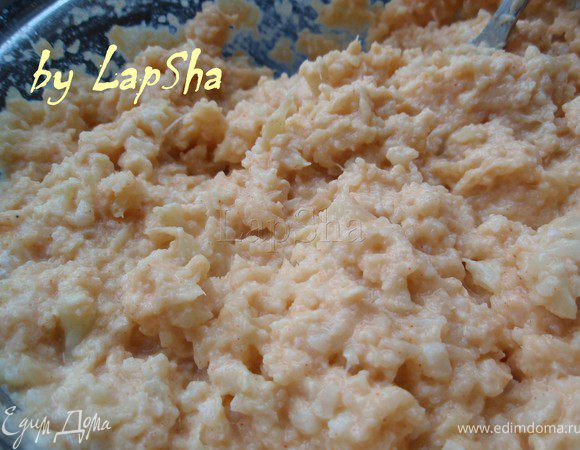 Получается вот такая масса, как на обычные оладья.