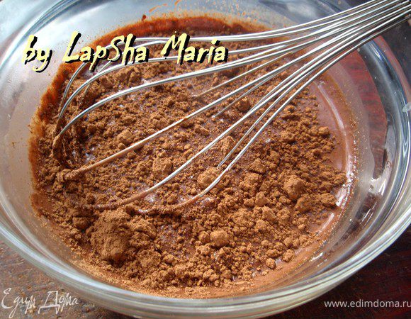 Затем добавить какао и взбить венчиком