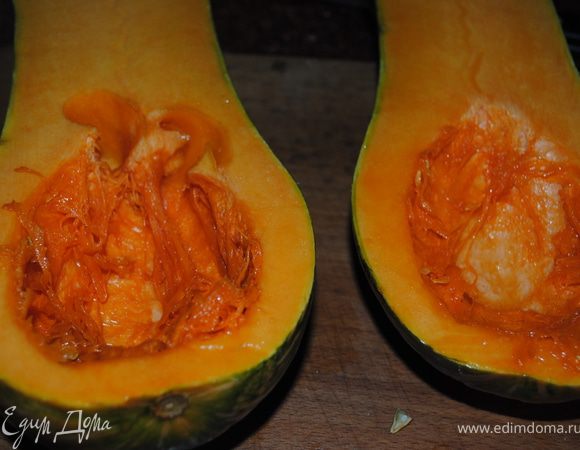 тыкву помыть, разрезать на две части