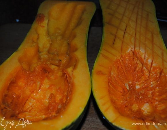 одну часть я просто сделала надрезики, а во второй выбрала срединку