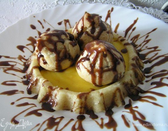 и растопленным шоколадом.