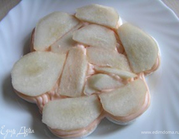 затем слой груш, 