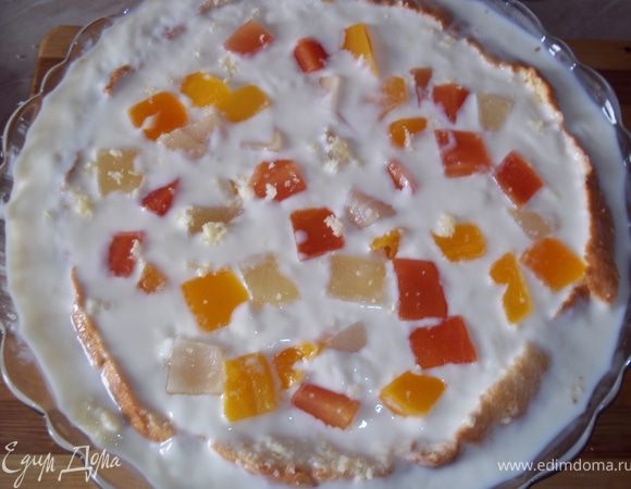 дЛЯ ЭТОГО ПОНАДОБИТСЯ СТЕКЛЯННОЕ БЛЮДО С ВЫСОКИМИ БОРТАМИ, КРУГЛОЙ ФОРМЫ.
гОТОВЫЙ БИСКВИТ РАЗРЕЗАТЬ ПОПОЛАМ, пропитать соком от консервированных фруктов вЕРХНЮЮ ЧАСТЬ ПОЛОЖИТЬ ВНИЗ ВЕРХУШКОЙ В БЛЮДО. зАТЕМ НА КОРЖ ВЫЛИТЬ КРЕМ, КОТОРЫЙ ДО ЭТОГО НАХОДИЛСЯ В ХОЛОДИЛЬНИКЕ. сВЕРХУ ВЫЛОЖИТЬ ФРУКТЫ. "нАКРЫТЬ" КРЕМ НИЖНИМ КОРЖоМ БИСКВИТА, ДНОМ К ВЕРХУ. пЕРЕНЕСТИ БЛЮДО В ХОЛОДИЛЬНИК ДО ЗАСТЫВАНИЯ КРЕМА.  