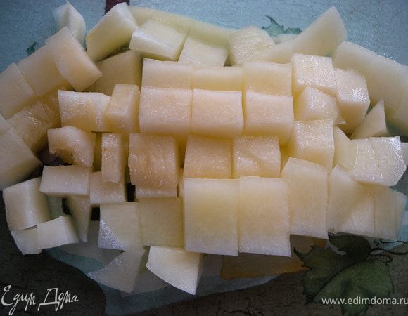 5. Порезать дыню на кубики. 