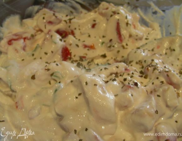 Теперь быстренько готовим начинку. Просто все смешиваем.