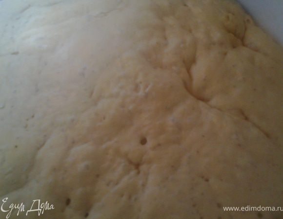 Добавить муку,соль,масло,накрыть полотенцем и оставить в тёплом месте на 45 минут,обмять и ещё оставить на 30 минут.