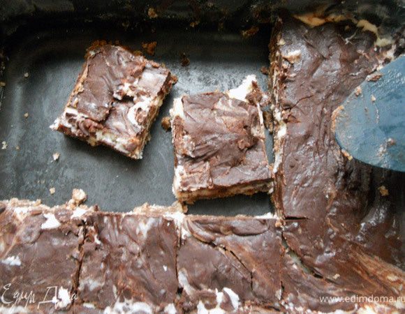 Охладить до застывания, нарезать (рекомендую горячим ножом) и наслаждаться вкусным десертом родом из Канады!:) P.S. Присыпать какао вовсе не нужно квадраты, мне пришлось пойти на эту хитрость, чтобы немного замаскировать макушку десерта:)