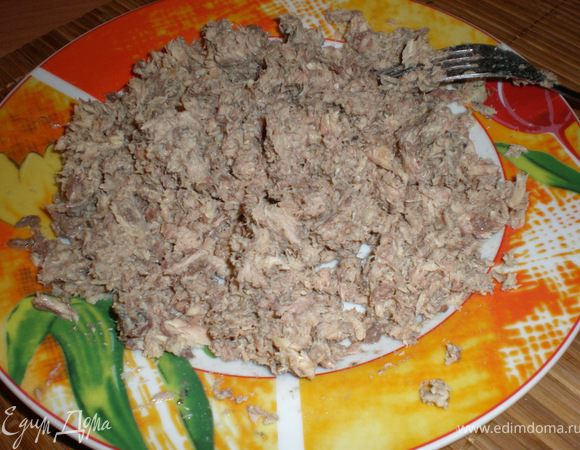 размять сардину вилкой до однородной массы