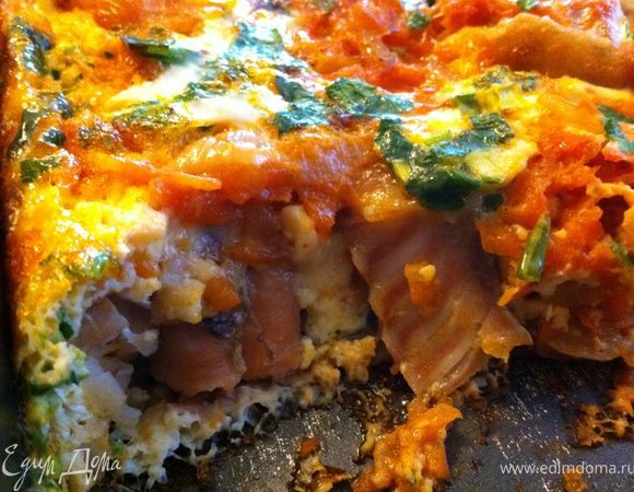 когда яица загустеют, вынуть форму и дать немного остыть. Подавать теплой! Приятного аппетита)))