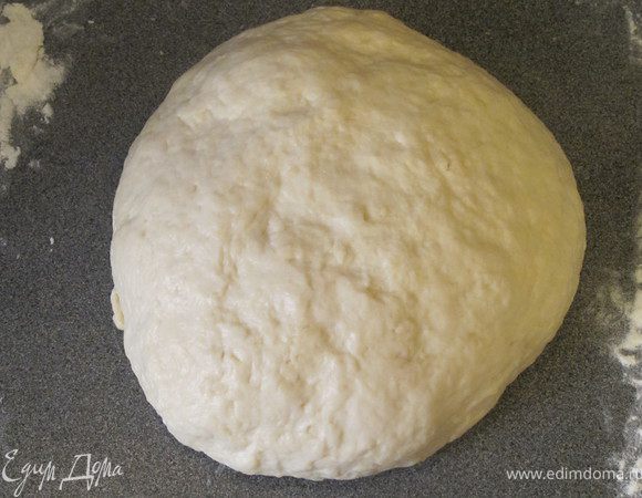 Готовим тесто:
Для опары: в кружку налить теплое молоко, добавить дрожжи и сахар, тщательно перемешать.Оставить на 15 минут, должна подняться "шапочка". В большую миску выливаем опару, добавляем яйцо, соль, кефир и сметану, тщательно перемешиваем. Постепенно добавляем просеянную муку и замешиваем тесто. Тесто получается тягучим и липким, это нормально. Накрываем миску полотенцем и отправляем в теплое место на 1.5 часа.