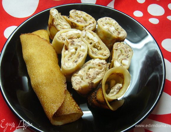 придать блинчику необходимую форму, приятного аппетита!