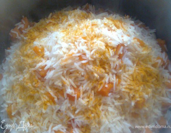 и ещё раз выкладываю оставший рис,опять добавляю сарыкёк