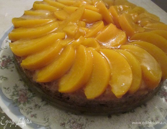 На десерт постный торт с персиком