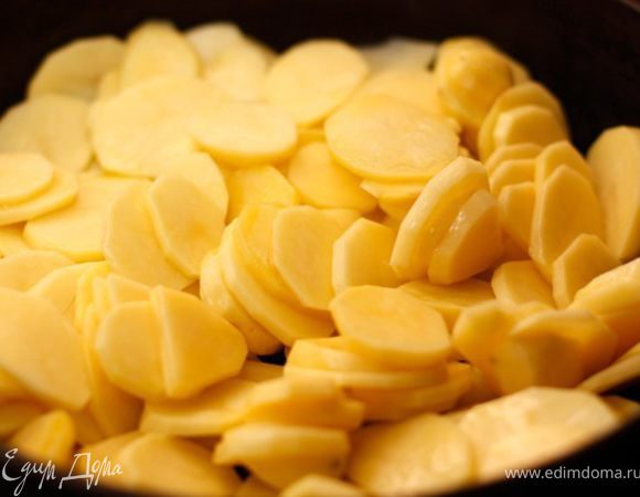 картофель нарезать кружочками