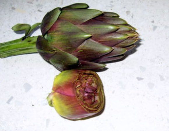 Третий шаг: нужно отделить внешние листья цветка, которые имеют жёсткую структуру  и тёмный цвет. Эти листья составляют примерно половину бутона. Нужно дойти до светлых и нежных листиков.Не жалейте тёмные листья, они невкусные и испортят ваше блюдо.Лучше срезать больше листьев, чем меньше.