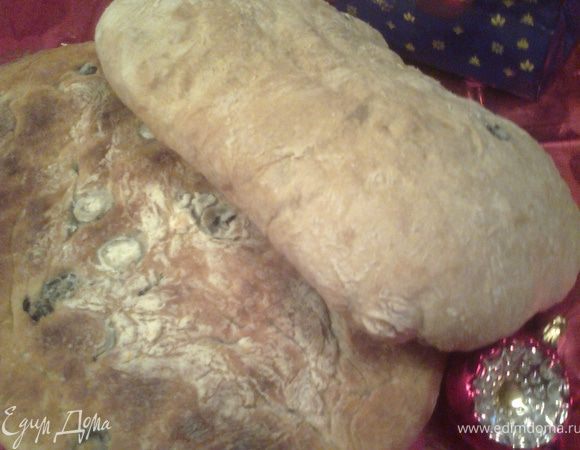 Хотя это была предновогодняя репетиция,но"глазастые"чиабатты я отправила в подарок на католическое Рождество(поэтому нет фото разреза)))