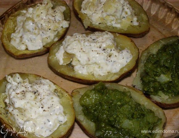 Выложим начинку в картофелины