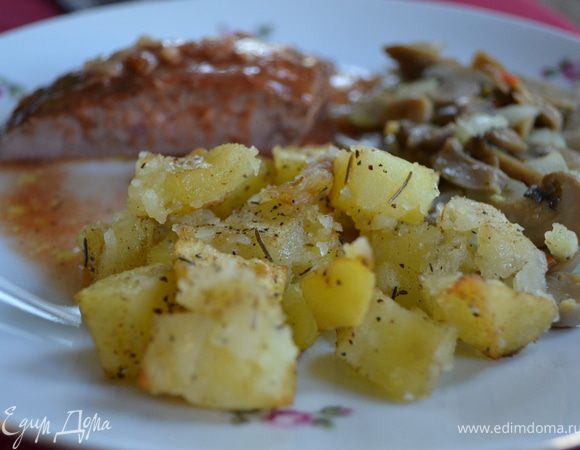 Запекать не прикрывая 25мин.,время от времени переворачивая.