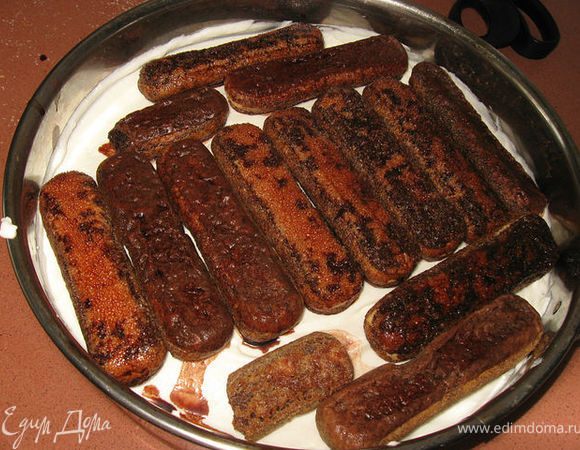 покрываем вторым слоем смоченного печенья