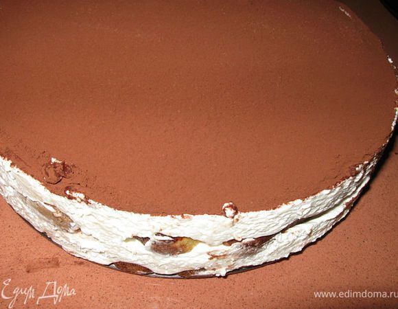 Ставим в холодильник на ночь. Посыпаем какао/шоколадом/кофе.