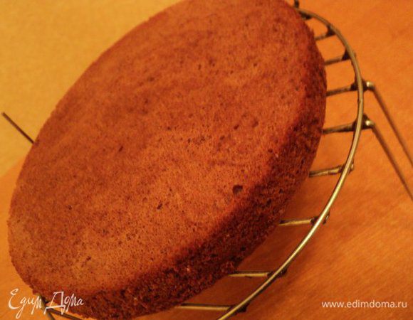 Аналогично выпечь шоколадный бисквит.