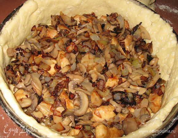 на мясо грибы с луком.