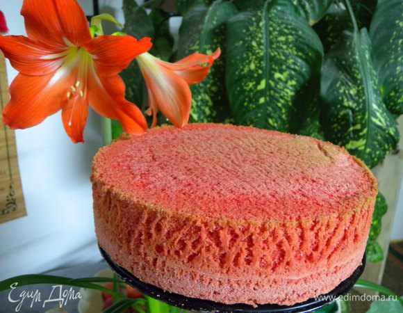 21. Во первых бисквит. Я уже о нем сказала. Он получился ровным и соответственно торт не горкой (как предыдущий). Поэтому я разделила его на 3 коржа и сложила в форму (промазывая кремом) в по очередности как и порезался. 