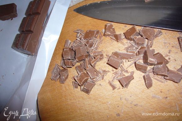 шоколад порубить на квадратики