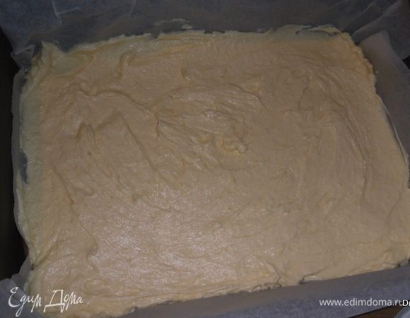 Тесто поместить на противень , выложенный бумагой. 