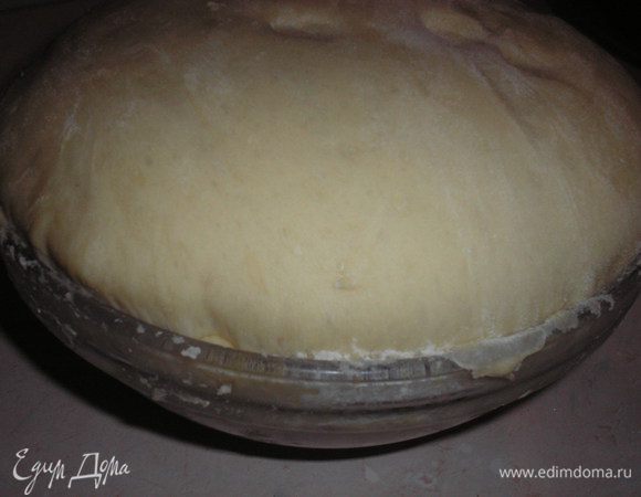 Тесто оставляем в теплом месте на 2–3 часа. Оно должно заметно увеличиться в объеме.