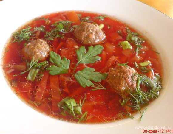 Супчик готов! Украсьте свежей зеленью. А также добавьте сметану и приятного аппетита!!!