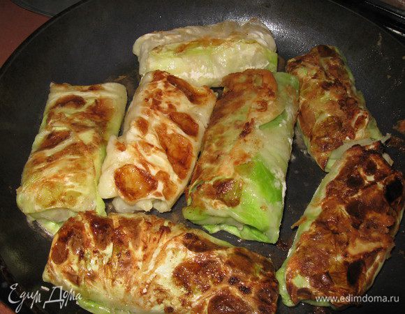 конвертики обжарить в сковороде

