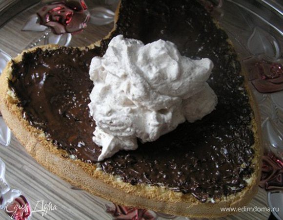 затем выложить сверху крем,