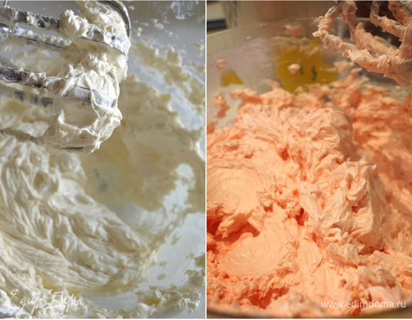 Добавляем краситель при необходимости и используем по назначению: выравниваем или начиняем торт, наполняем и украшаем пирожные... Лапоем, очень вкусно!