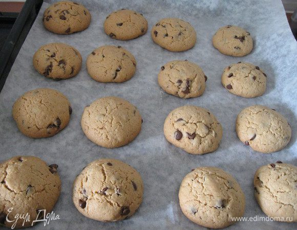 Выпекать при 190 гр 15-20 мин. из данного количества ингридиентов получилось 30 больших печенек.