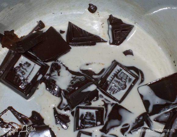 шоколад поломать и растопить вместе со сливками на водяной бане